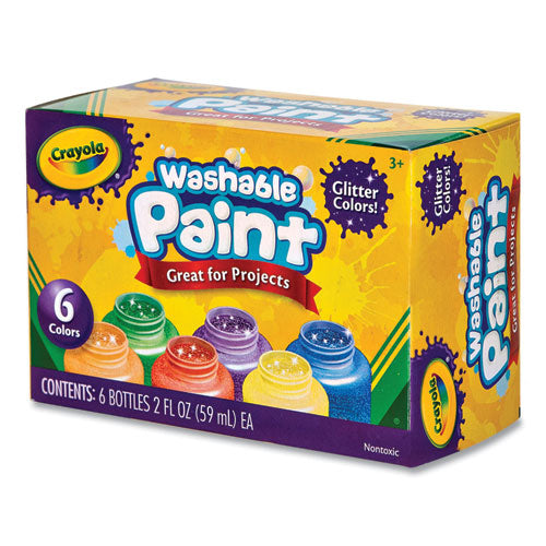 Image of Crayola® 542400 Washable Paint, 6 Assorted Classic Colors, 2 Oz Bottle, 6/pack