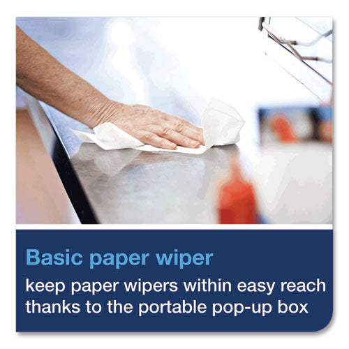 Image of Tork® 192126 Basic Paper Wiper, 1-Ply, 9 x 10.5, White, 250/Box, 24 Boxes/Carton
