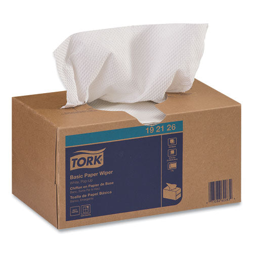 Image of Tork® 192126 Basic Paper Wiper, 1-Ply, 9 x 10.5, White, 250/Box, 24 Boxes/Carton