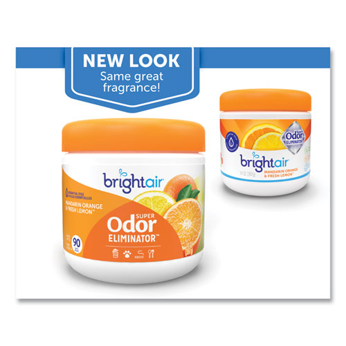 Image of BRIGHT Air® BRI 900013 Super Odor Eliminator, Mandarin Orange And Fresh Lemon, 14 Oz Jar, 6/carton