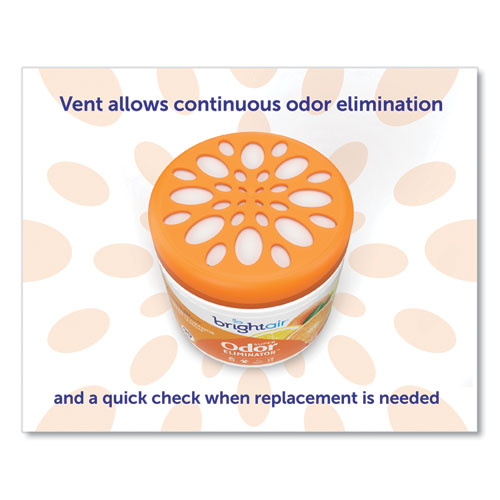 Image of BRIGHT Air® BRI 900013 Super Odor Eliminator, Mandarin Orange And Fresh Lemon, 14 Oz Jar, 6/carton