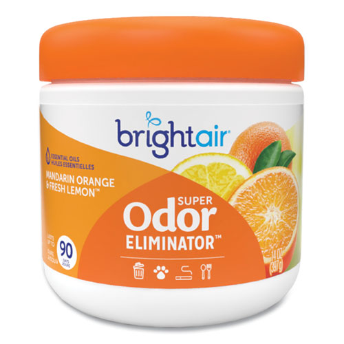 Image of BRIGHT Air® 900013 Super Odor Eliminator, Mandarin Orange And Fresh Lemon, 14 Oz Jar