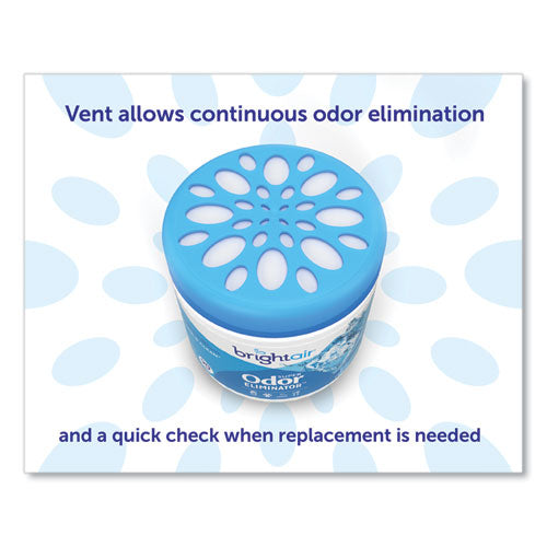 Image of BRIGHT Air® BRI 900090 Super Odor Eliminator, Cool And Clean, Blue, 14 Oz Jar, 6/carton