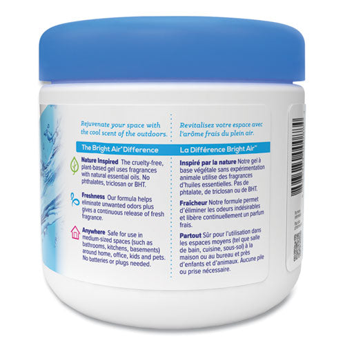Image of BRIGHT Air® BRI 900090 Super Odor Eliminator, Cool And Clean, Blue, 14 Oz Jar, 6/carton