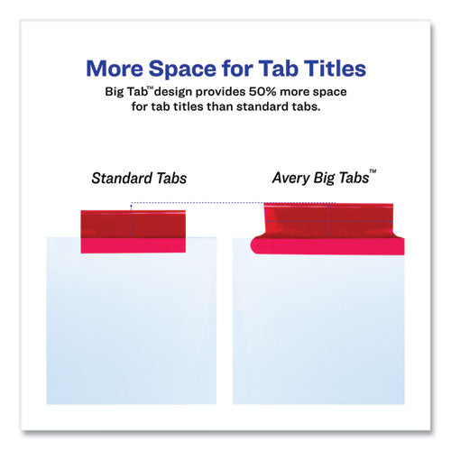 Image of Avery® 11222 Insertable Big Tab Dividers, 8-Tab, 11.13 x 9.25, White, Assorted Tabs, 1 Set