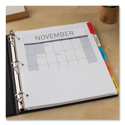 Image of Avery® 11270 Insertable Dividers w/Single Pockets, 5-Tab, 11.25 x 9.13, White, 1 Set