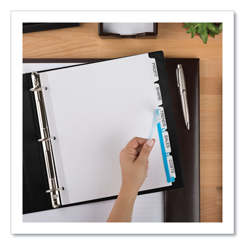 Image of Avery® AVE11440 Print and Apply Index Maker Clear Label Dividers, Extra Wide Tab, 5-Tab, White Tabs, 11.25 x 9.25, White, 5 Sets