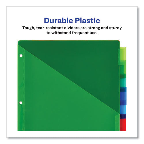 Image of Avery® 11903 Insertable Big Tab Plastic 1-Pocket Dividers, 8-Tab, 11.13 X 9.25, Assorted, 1 Set
