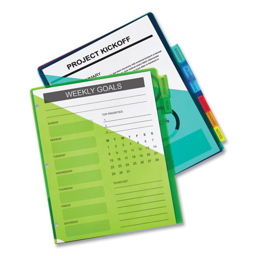 Image of Avery® 11903 Insertable Big Tab Plastic 1-Pocket Dividers, 8-Tab, 11.13 X 9.25, Assorted, 1 Set