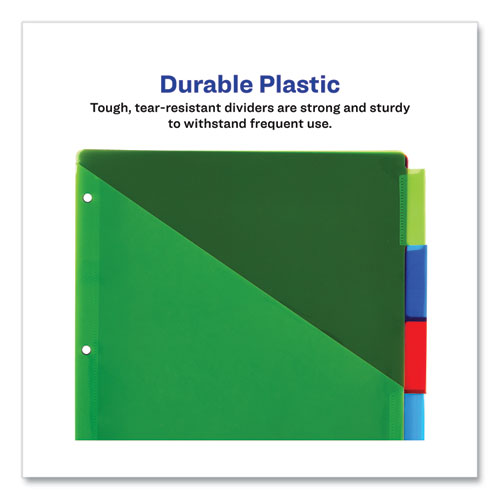 Image of Avery® 11906 Insertable Big Tab Plastic 2-Pocket Dividers, 5-Tab, 11.13 X 9.25, Assorted, 1 Set