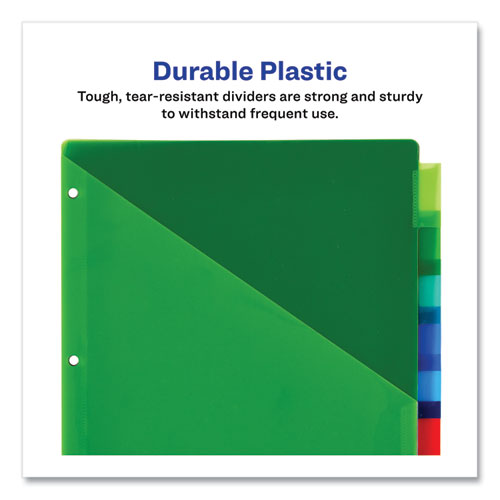Image of Avery® 11907 Insertable Big Tab Plastic 2-Pocket Dividers, 8-Tab, 11.13 X 9.25, Assorted, 1 Set