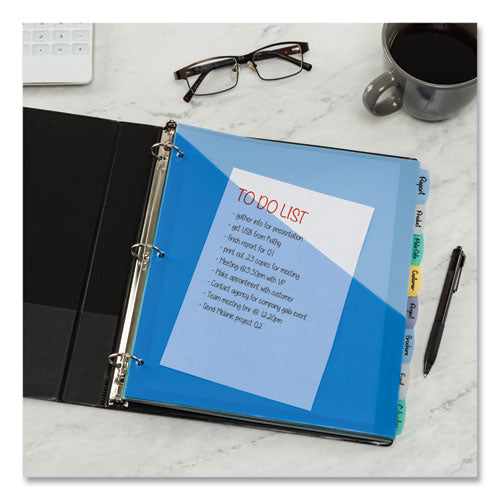 Image of Avery® 16177 Write and Erase Durable Plastic Dividers with Slash Pocket, 3-Hold Punched, 8-Tab, 11.13 x 9.25, Assorted, 1 Set