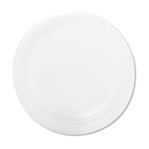 Image of Dart® 9PWQR Quiet Classic Laminated Foam Dinnerware Plate, 9" Dia, White, 125/pack
