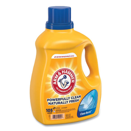Image of Arm & Hammer 3320050024 Dual HE Clean-Burst Liquid Laundry Detergent, 105 oz Bottle, 4/Carton
