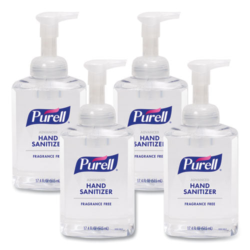 Image of PURELL® 5009-04 Advanced Hand Sanitizer Foam, 515 mL, Pump Bottle, Fragrance-Free, 4/Carton