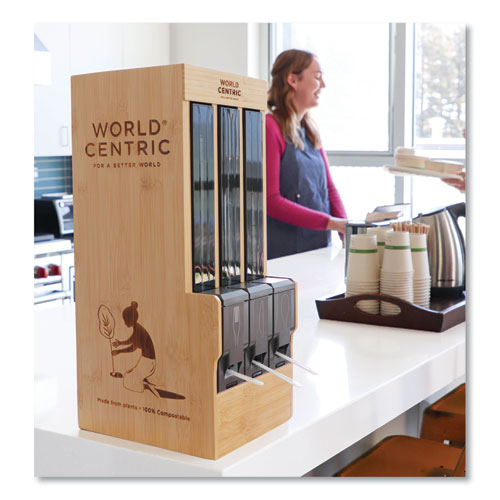Image of World CentricÂ® Cutlery Dispenser Refills, Knife, Plastic, White, 100/Bag, 10 Bags/Carton