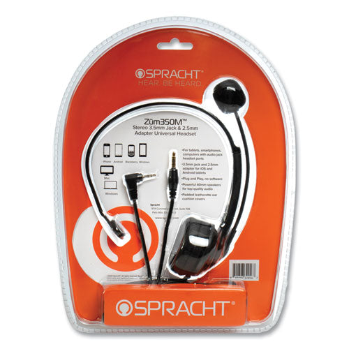 Image of Spracht ZUM350M ZuM ZuM350M Monaural Over The Head Headset, Black