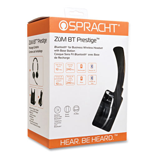 Image of Spracht ZUMBTP400 ZuM BT Prestige Binaural Over The Head Headset, Black