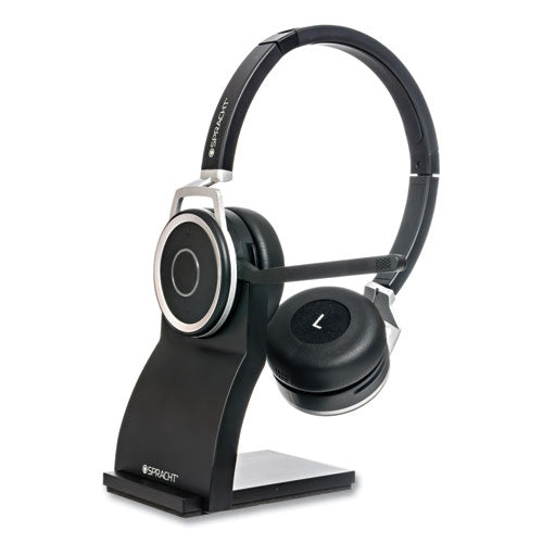 Image of Spracht ZUMBTP-410 ZuM BT Prestige Combo Binaural Over The Head Headset with USB Dongle, Black