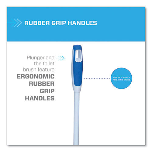 Image of Mr. Clean® 440436 Turbo Plunger And Bowl Brush Set, 12.5" Plastic Handle, 6" Dia, White