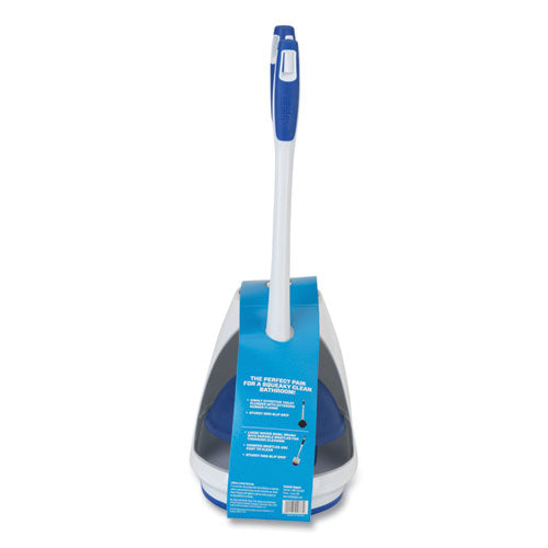 Image of Mr. Clean® 440436 Turbo Plunger And Bowl Brush Set, 12.5" Plastic Handle, 6" Dia, White