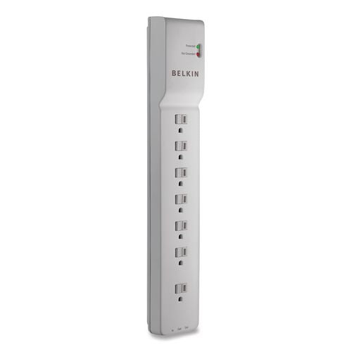 Image of Belkin® BE107200-12 Home/Office Surge Protector, 7 AC Outlets, 12 ft Cord, 2,160 J, White