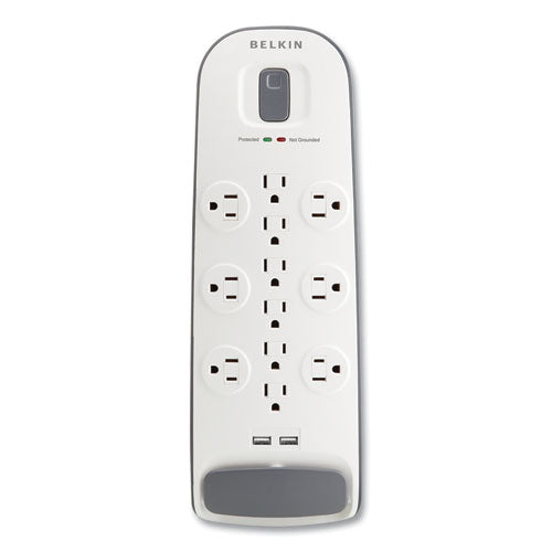Image of Belkin® BV112050-06 Home/Office Surge Protector, 12 AC Outlets, 6 ft Cord, 3,996 J, White/Black