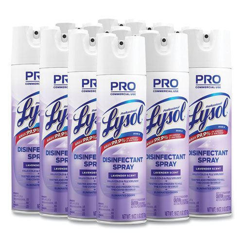 Image of Professional LYSOL® Brand 36241-89097 Disinfectant Spray, Lavender, 19 Oz Aerosol Spray, 12/carton