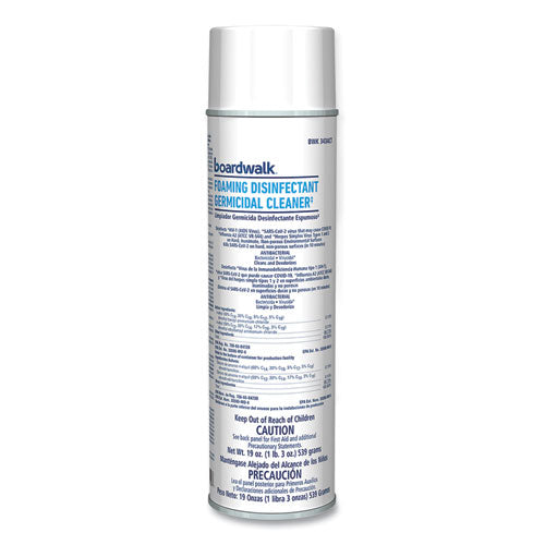 Image of Boardwalk® CP873BOARDWK Foaming Disinfectant Germicidal Cleaner, Flowery Scent, 19 oz Aerosol Can, 12/Carton