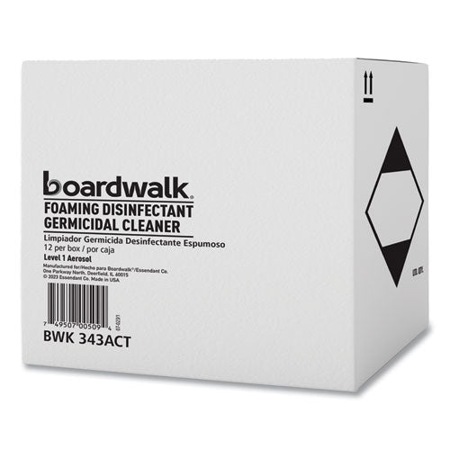 Image of Boardwalk® CP873BOARDWK Foaming Disinfectant Germicidal Cleaner, Flowery Scent, 19 oz Aerosol Can, 12/Carton