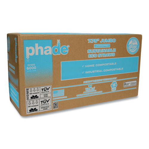 Image of phade 511204 Marine Biodegradable Straws, 7.75", Ocean Blue,  6,000/Carton