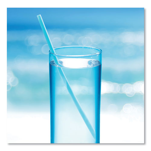 Image of phade 511204 Marine Biodegradable Straws, 7.75", Ocean Blue,  6,000/Carton