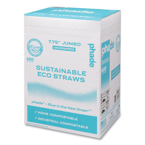 Image of phade 511204 Marine Biodegradable Straws, 7.75", Ocean Blue,  6,000/Carton