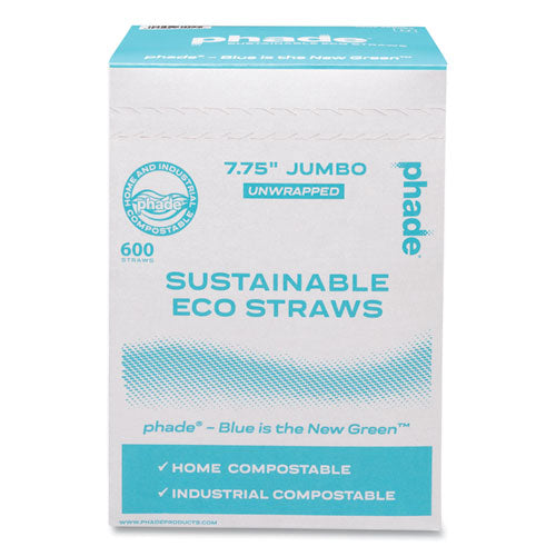 Image of phade 511204 Marine Biodegradable Straws, 7.75", Ocean Blue,  6,000/Carton