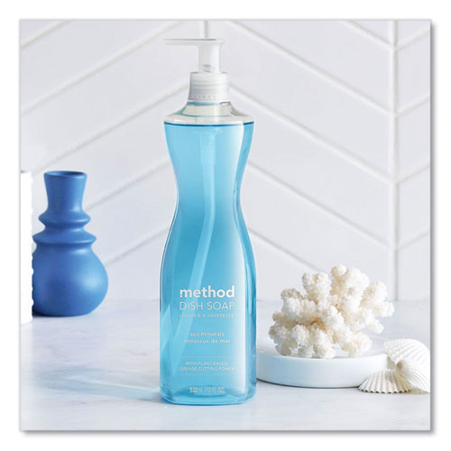 Image of Method® 318972 Dish Soap Pump, Hour-Glass Bottle Shape, Sea Minerals Scent, 18 oz Pump Bottle