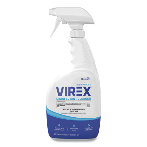 Image of Diversey Virex All-Purpose Disinfectant Cleaner, Citrus Scent, 32 Oz Spray Bottle, 8/carton