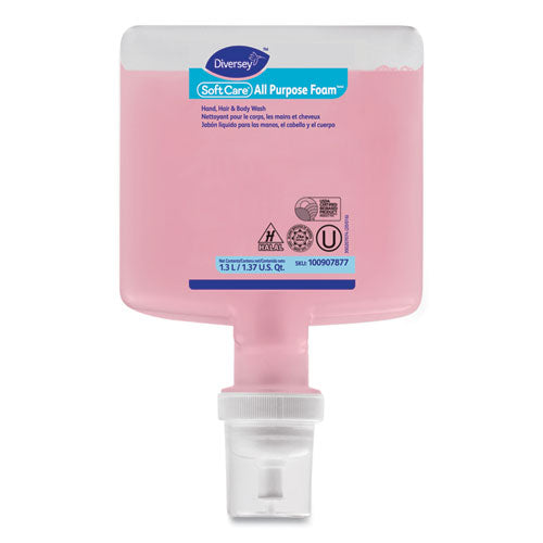 Image of Diversey 100907877 Soft Care All Purpose Foam Refill for IntelliCare Dispensers, Floral Scent, 1.3 L, 6/Carton