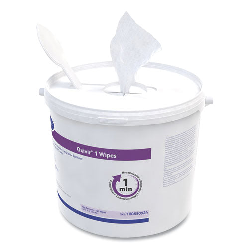 Image of Diversey 100850924 Oxivir 1 Wipes, 1-Ply, 11 x 12, 160/Canister, 4 Canisters/Carton