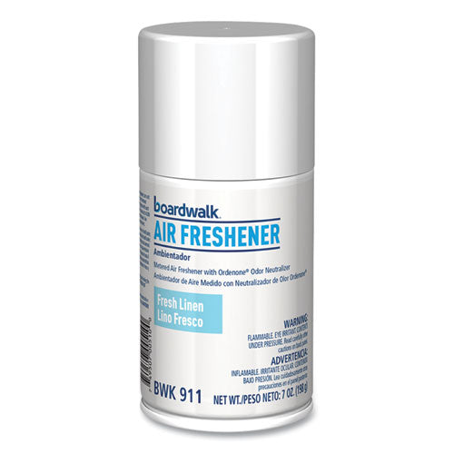 Image of Boardwalk® CP110BOARDWK Metered Air Freshener Refill, Fresh Linen Scent, 7 oz Aerosol Spray, 12/Carton