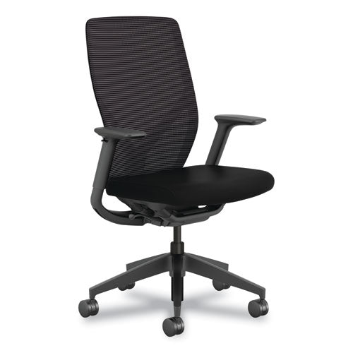 Image of HON® HONFXT0STAMC10T Flexion Mesh Back Task Chair, Supports Up to 300lb, 14.81" to 19.7" Seat Height, Black Seat/Back/Base