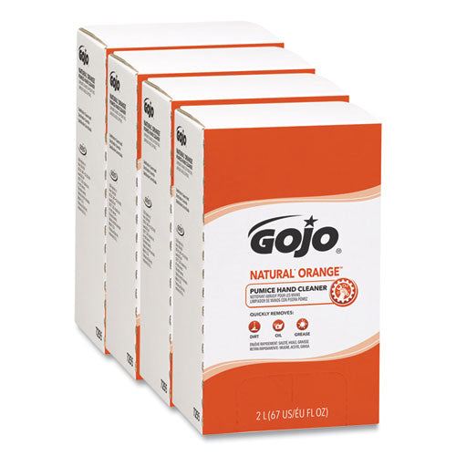 Image of GOJO® 7255-04 NATURAL ORANGE Pumice Hand Cleaner Refill, Citrus Scent, 2,000 mL, 4/Carton
