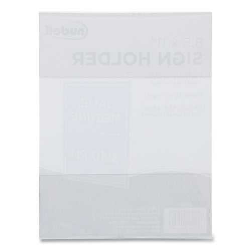 Image of NuDell 37085Z Clear Plastic All-Purpose Mountable Sign Holder, Magnetic/Hook-Loop, Horizontal/Vertical Orientation, 8.5 x 11 Insert