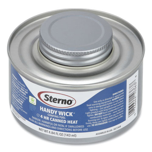 Image of Sterno® 10364 Handy Wick Chafing Fuel, Methanol, 4 Hour Burn, 4.84 oz Can, 24/Carton