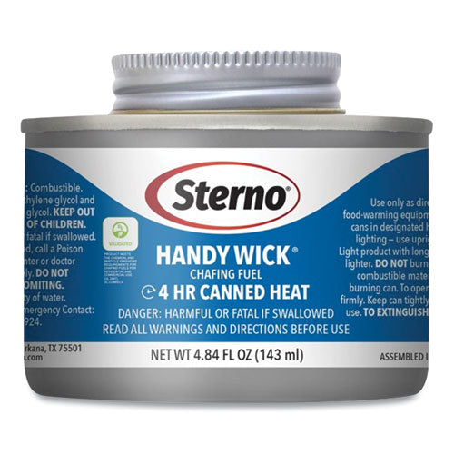 Image of Sterno® 10364 Handy Wick Chafing Fuel, Methanol, 4 Hour Burn, 4.84 oz Can, 24/Carton
