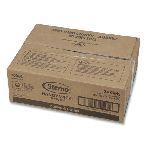 Image of Sterno® 10364 Handy Wick Chafing Fuel, Methanol, 4 Hour Burn, 4.84 oz Can, 24/Carton
