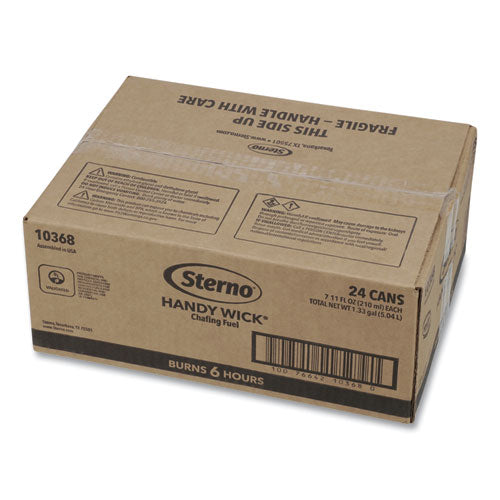 Image of Sterno® 10368 Handy Wick Chafing Fuel, Methanol, 6 Hour Burn, 7.11 oz Can, 24/Carton
