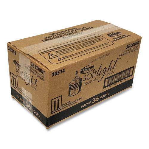 Image of Sterno® 30514 Soft Light Liquid Wax, 36 Hour Burn, 36/Carton