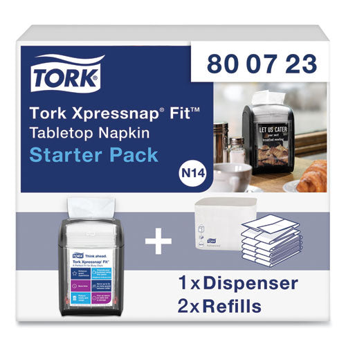 Image of Tork® 800723 Xpressnap Fit Starter Pack, 4 x 6 x 7, Black