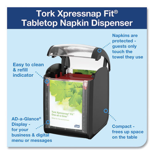 Image of Tork® 800723 Xpressnap Fit Starter Pack, 4 x 6 x 7, Black