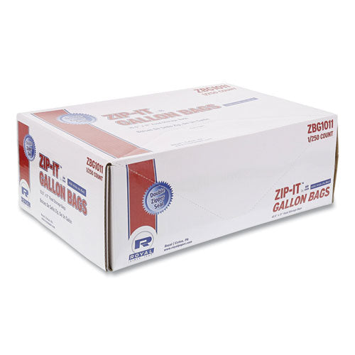 Image of AmerCareRoyal® ZBG1011 Zipper Bags, Gallon, 10.5" x 10.98", Clear, 250/Carton